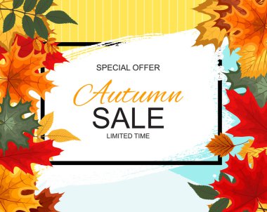 Soyut vektör çizim sonbahar satış arka plan düşme ile