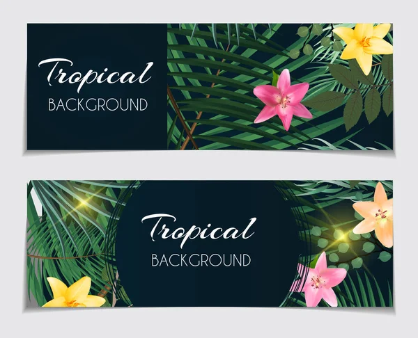 抽象的自然热带礼券，折扣卡背景 — 图库矢量图片