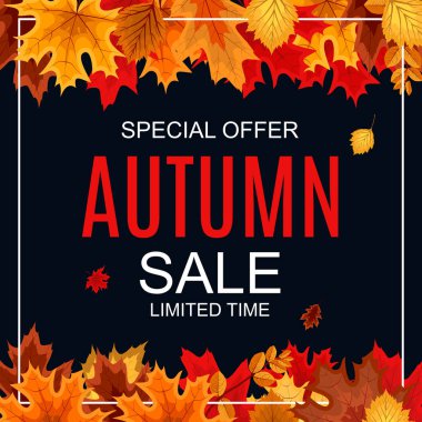 Soyut vektör çizim sonbahar satış arka plan düşme ile