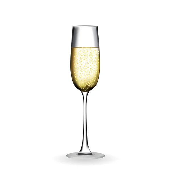 Verre naturel avec champagne festif. Illustration vectorielle . — Image vectorielle