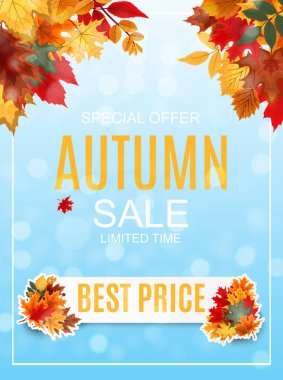 Soyut vektör çizim sonbahar satış arka plan düşme ile