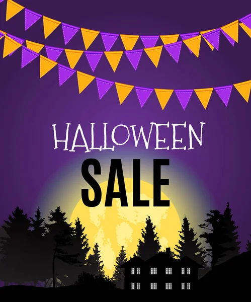Halloween Sate Poster Background Template. Vector illustration — Stock Vector