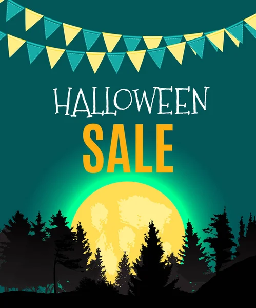 Halloween Sate Poster Background Template. Vector illustration — Stock Vector