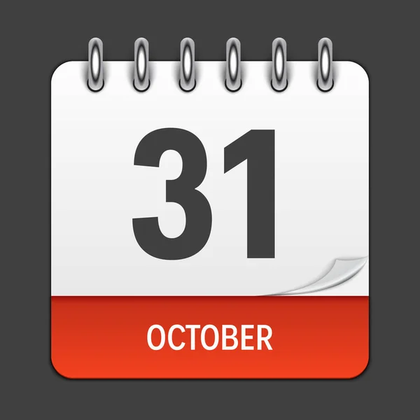 31 de octubre Calendario Icono diario. Emblema de ilustración vectorial. Elemento de Diseño para Decoración Documentos y Aplicaciones de Oficina. Logotipo del día, la fecha, el mes y las vacaciones . — Vector de stock