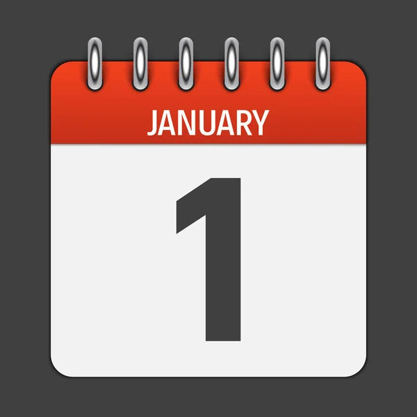 Január 1-jén naptári napi ikonra. Vektoros illusztráció jelkép. Elemei — Stock Vector