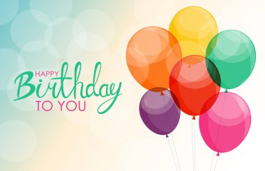 Soyut mutlu yıllar balon arka plan kartı şablonu vektör çizim
