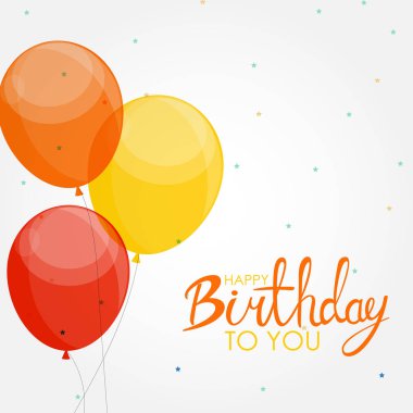 Soyut mutlu yıllar balon arka plan kartı şablonu vektör çizim