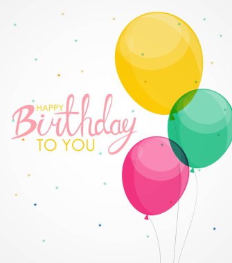 Soyut mutlu yıllar balon arka plan kartı şablonu vektör çizim