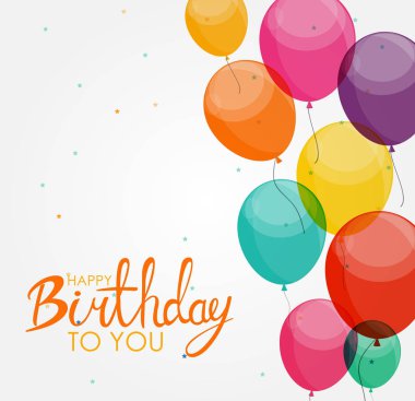 Soyut mutlu yıllar balon arka plan kartı şablonu vektör çizim