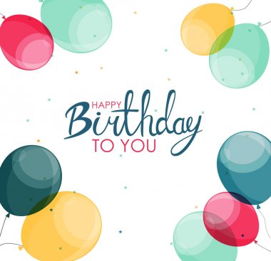 Soyut mutlu yıllar balon arka plan kartı şablonu vektör çizim