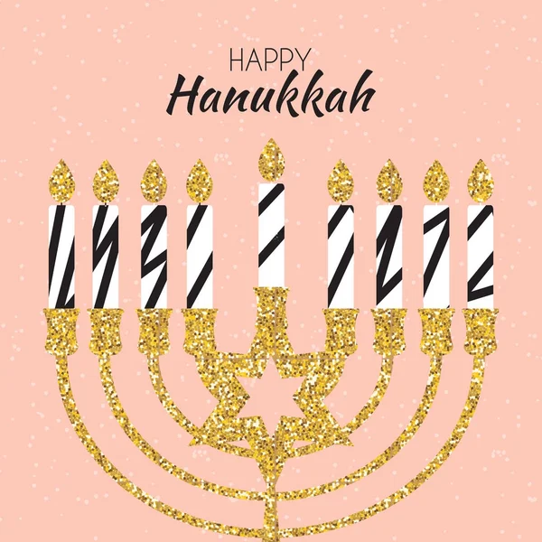 Happy Hanukkah, Jewish Holiday Background. Illustration vectorielle. Hanoukka est le nom de la fête juive . — Image vectorielle