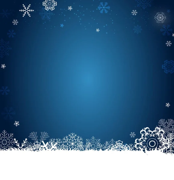 Abstracte Kerstmis en Nieuwjaar achtergrond met sneeuwvlokken. Vectorillustratie — Stockvector