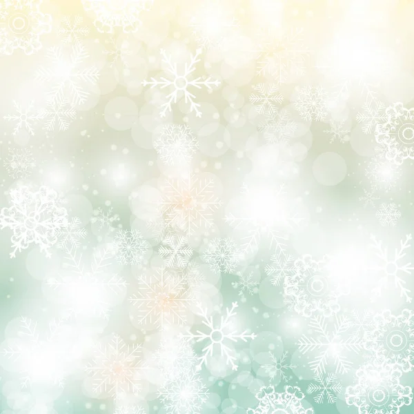 Abstracte Kerstmis en Nieuwjaar achtergrond met sneeuwvlokken. Vectorillustratie — Stockvector