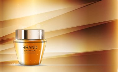 Tasarım kozmetik ürün şablonu reklamlar veya dergi arka plan için. 3D gerçekçi vektör Iillustration