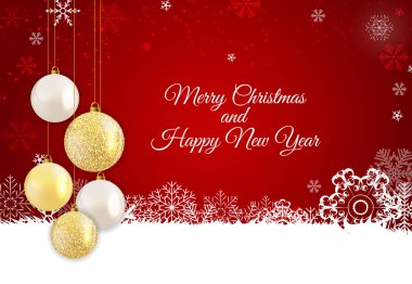 Neşeli Noel ve yeni yıl parlak arka plan. Vektör çizim