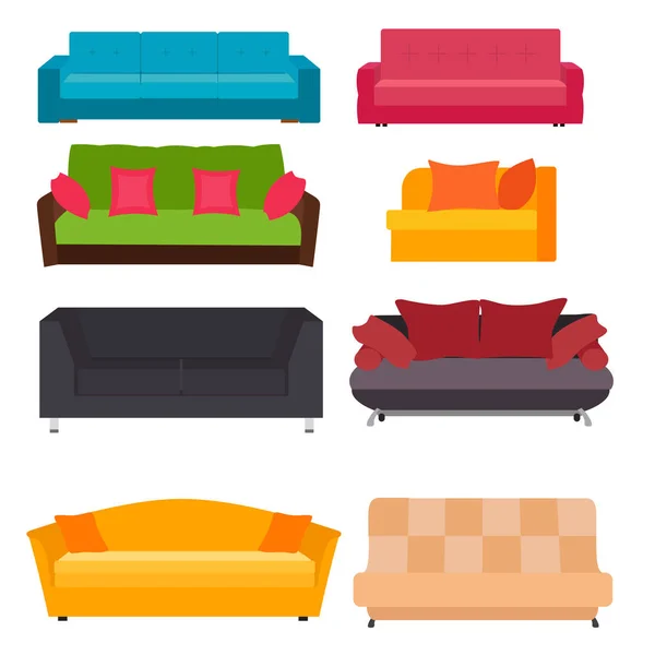 Sofá Icono Set Vector Ilustración — Vector de stock