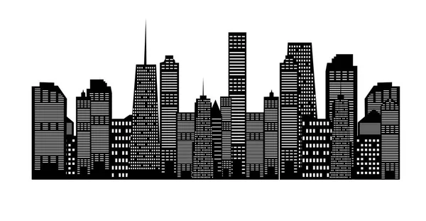 Silhouette City Background. Vector Illustration — Stock Vector