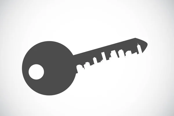 Icono de llave de silueta. Ilustración vectorial — Vector de stock