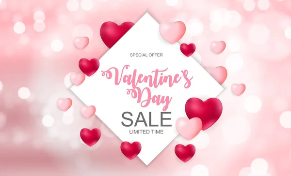 San Valentino Vendita, Tessera Sconto . — Vettoriale Stock