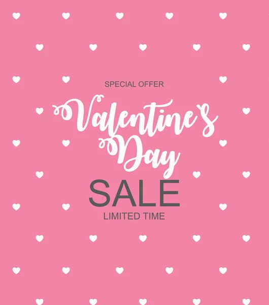 Valentines Day Sale, Discount Card. Vector Illustration — Stock Vector