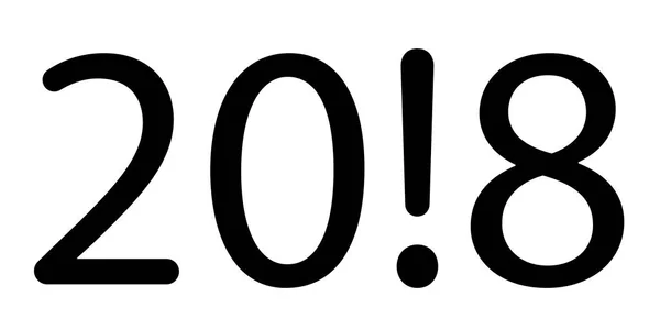 白い背景の上の単純な古典のキャプション 2018 年。新しい年。Vec — ストックベクタ