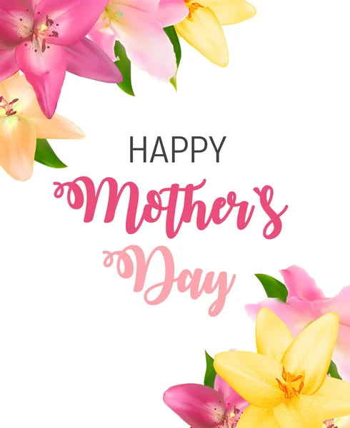 Feliz Dia das Mães Fundo bonito com flores. Vetor Illustra —  Vetores de Stock