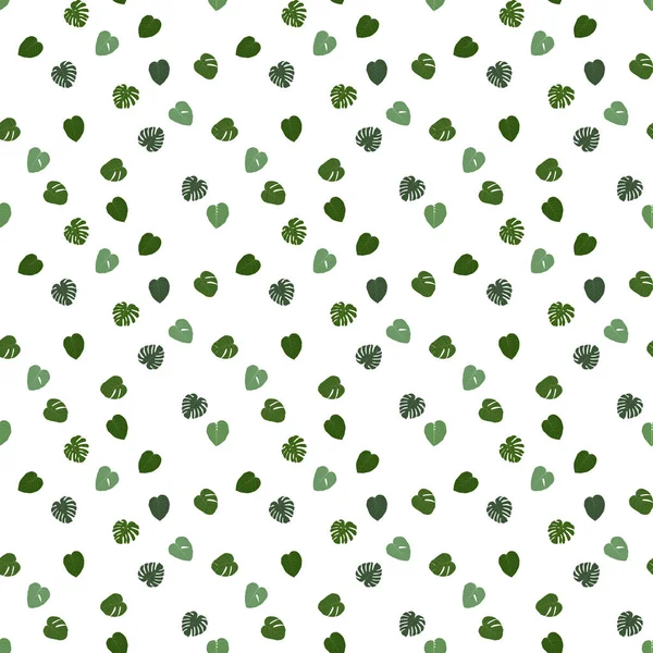 Coloridas hojas verdes naturalistas en rama. Patrón sin costuras. Ilustración vectorial . — Vector de stock