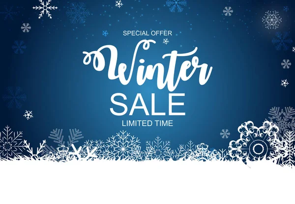 Winter Sale Background Special Offer Banner Background for Business and Advertising. Vector illustration. — Stock Vector