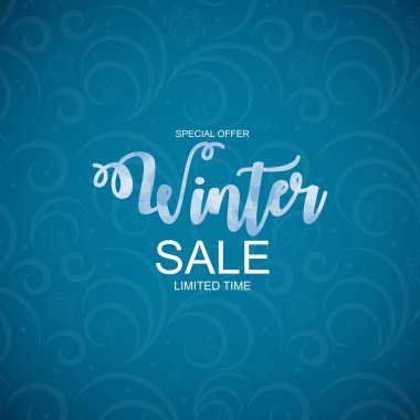 Kış indirimi arka plan özel fırsat afiş arka plan iş ve reklam için. Vektör çizim.