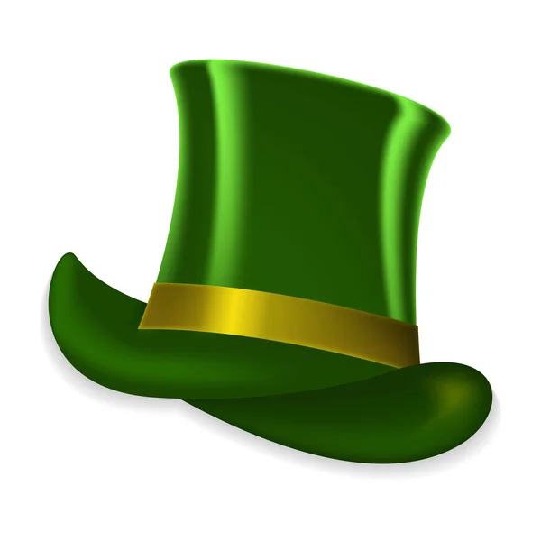 Chapeau vert coloré pendant les vacances de printemps de Saint-Patrick sur fond blanc. Illustration vectorielle — Image vectorielle