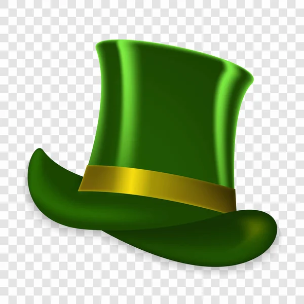 St. Patrick bahar tatil şeffaf arka plan üzerinde renkli yeşil şapkalı. Vektör çizim — Stok Vektör