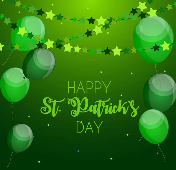 Happy Saint Patricks Day achtergrond met ballonnen. Vectorillustratie — Stockvector