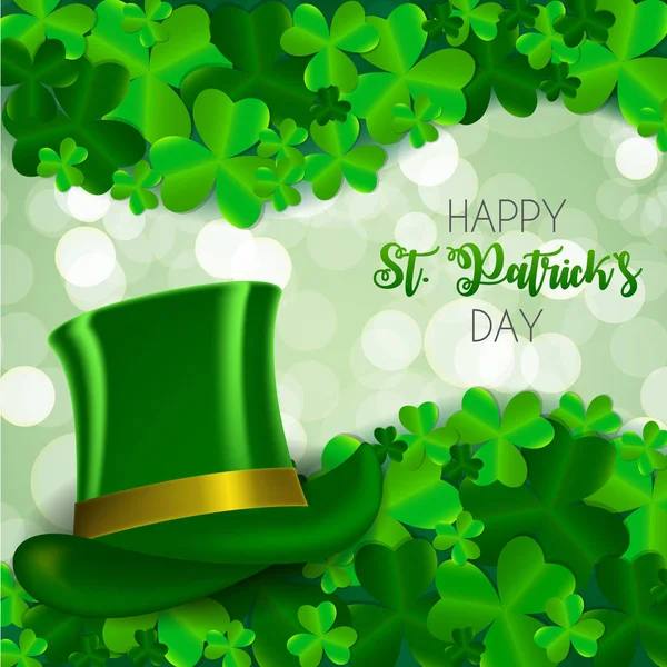 Happy Saint Patricks Day Contexte avec Clover Leaves. Illustration vectorielle — Image vectorielle