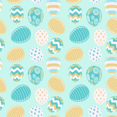 Mutlu Paskalya yumurta ile şirin arka plan. Vektör çizim