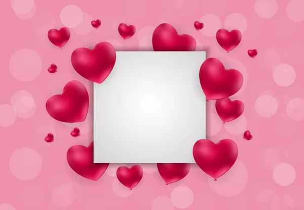 Día de San Valentín Corazón Amor y Sentimientos Antecedentes Diseño. Ilustración vectorial — Vector de stock