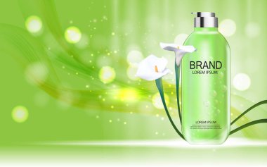 Tasarım kozmetik ürün şablonu reklamlar veya dergi arka plan için. 3D gerçekçi vektör Iillustration