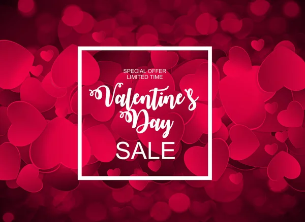 Valentines Day Sale, Discont Card. Vector Illustration — Stock Vector