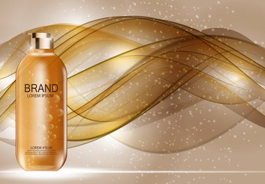 Tasarım kozmetik ürün şablonu reklamlar veya dergi arka plan için. 3D gerçekçi vektör Iillustration