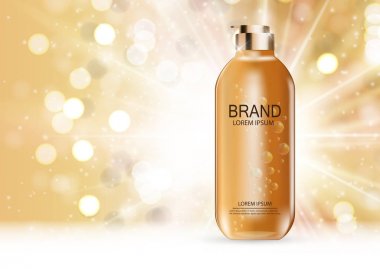 Tasarım kozmetik ürün şablonu reklamlar veya dergi arka plan için. 3D gerçekçi vektör Iillustration