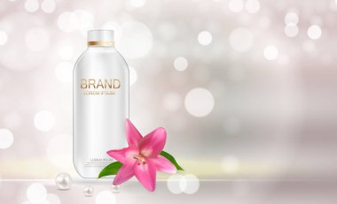 Tasarım kozmetik ürün şablonu reklamlar veya dergi arka plan için. 3D gerçekçi vektör Iillustration