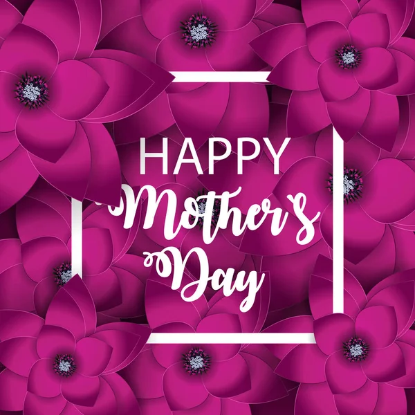 Glückliche Muttertag niedlichen Hintergrund mit Blumen. Vektorillustration — Stockvektor