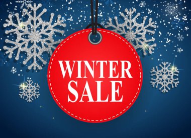 Kış indirimi arka plan özel fırsat afiş arka plan iş ve reklam için. Vektör çizim