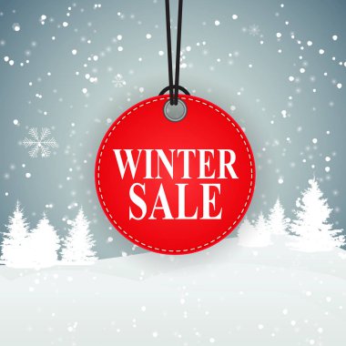 Kış indirimi arka plan özel fırsat afiş arka plan iş ve reklam için. Vektör çizim
