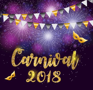 Brezilya karnaval Güney Amerika'da karnaval broşür şablonu. Kutlama tebrik kartı artalanları. Vecor illüstrasyon