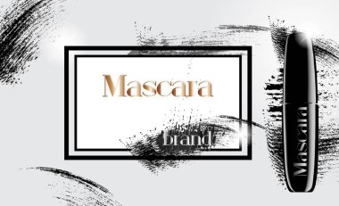 Bir kavanoz maskara kirpik için model. Vektör çizim