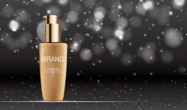 Tasarım kozmetik ürün şablonu reklamlar veya dergi arka plan için. 3D gerçekçi vektör Iillustration