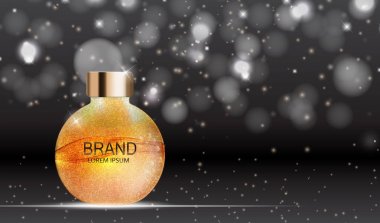 Tasarım kozmetik ürün şablonu reklamlar veya dergi arka plan için. 3D gerçekçi vektör Iillustration