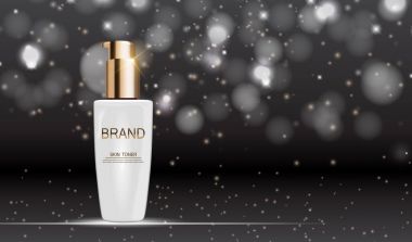 Tasarım kozmetik ürün şablonu reklamlar veya dergi arka plan için. 3D gerçekçi vektör Iillustration