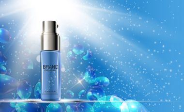 Tasarım kozmetik ürün şablonu reklamlar veya dergi arka plan için. 3D gerçekçi vektör Iillustration