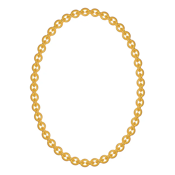 Jóias Gold Chain em fundo branco. Ilustração vetorial — Vetor de Stock